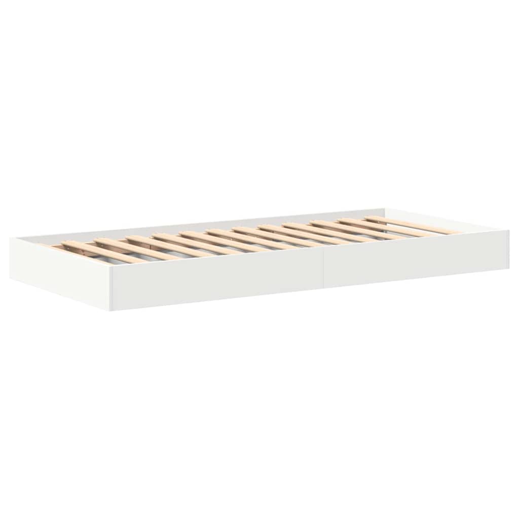 Krevet s policama Bijelo 90 x 190 cm Konstruirano drvo