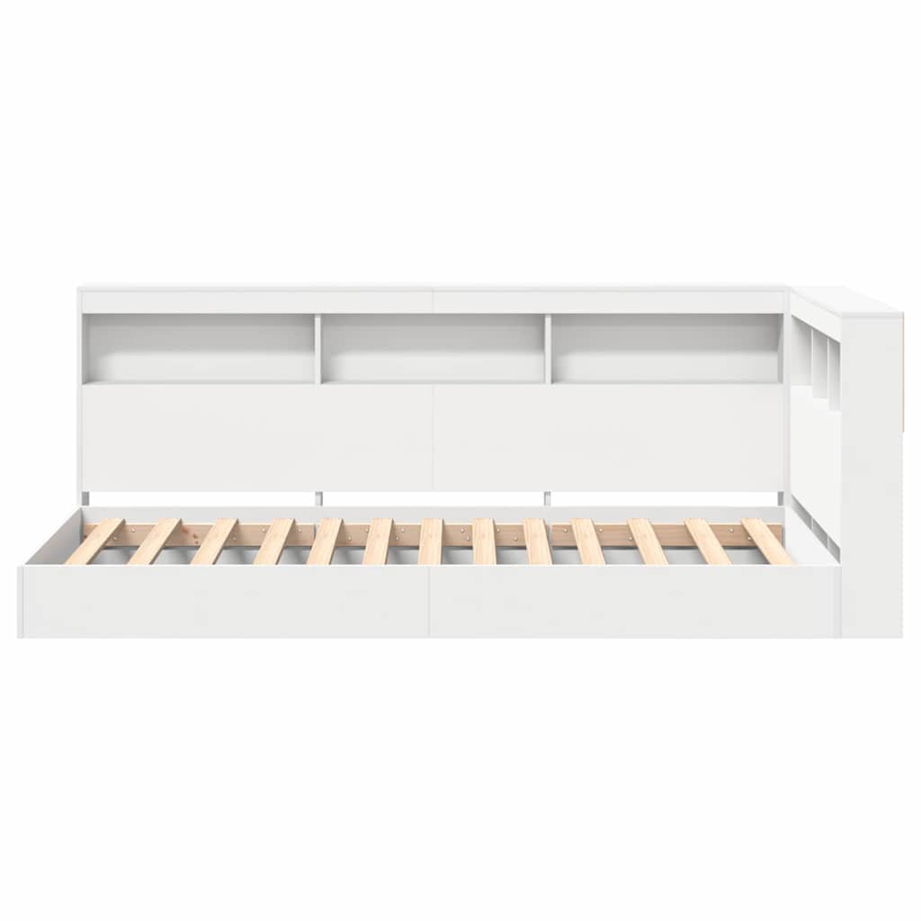Krevet s policama Bijelo 90 x 190 cm Konstruirano drvo