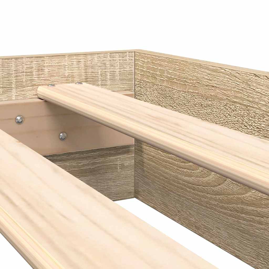 Krevet s policama Sonoma hrast 75 x 190 cm Konstruirano drvo