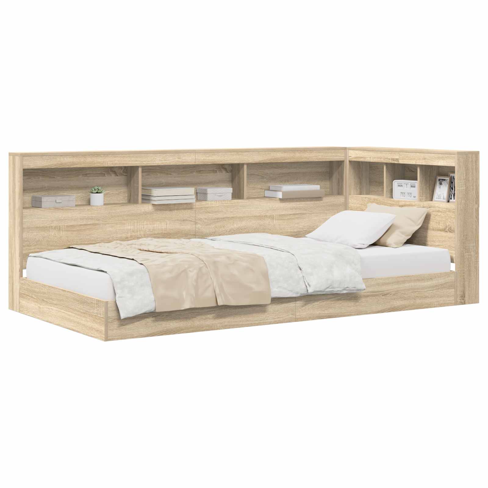 Krevet s policama Sonoma hrast 75 x 190 cm Konstruirano drvo