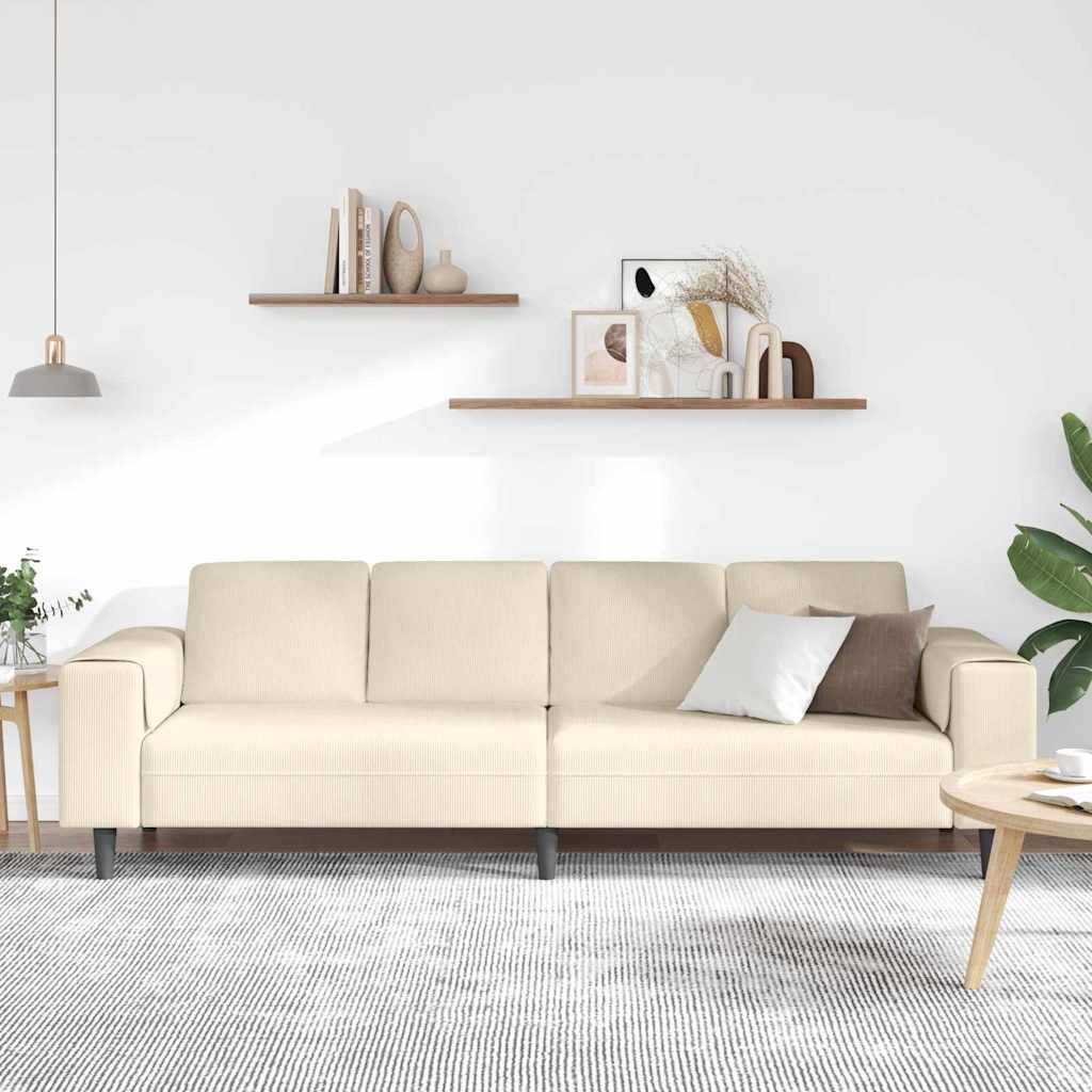 Sofa Krema 250 x 77 x 76 cm Kordura tekstil
