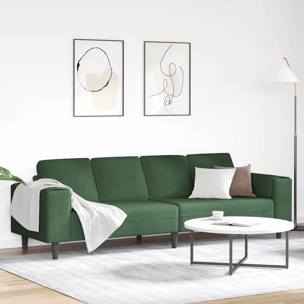 Sofa Tamnozelena 250 x 77 x 76 cm Kordura tekstil