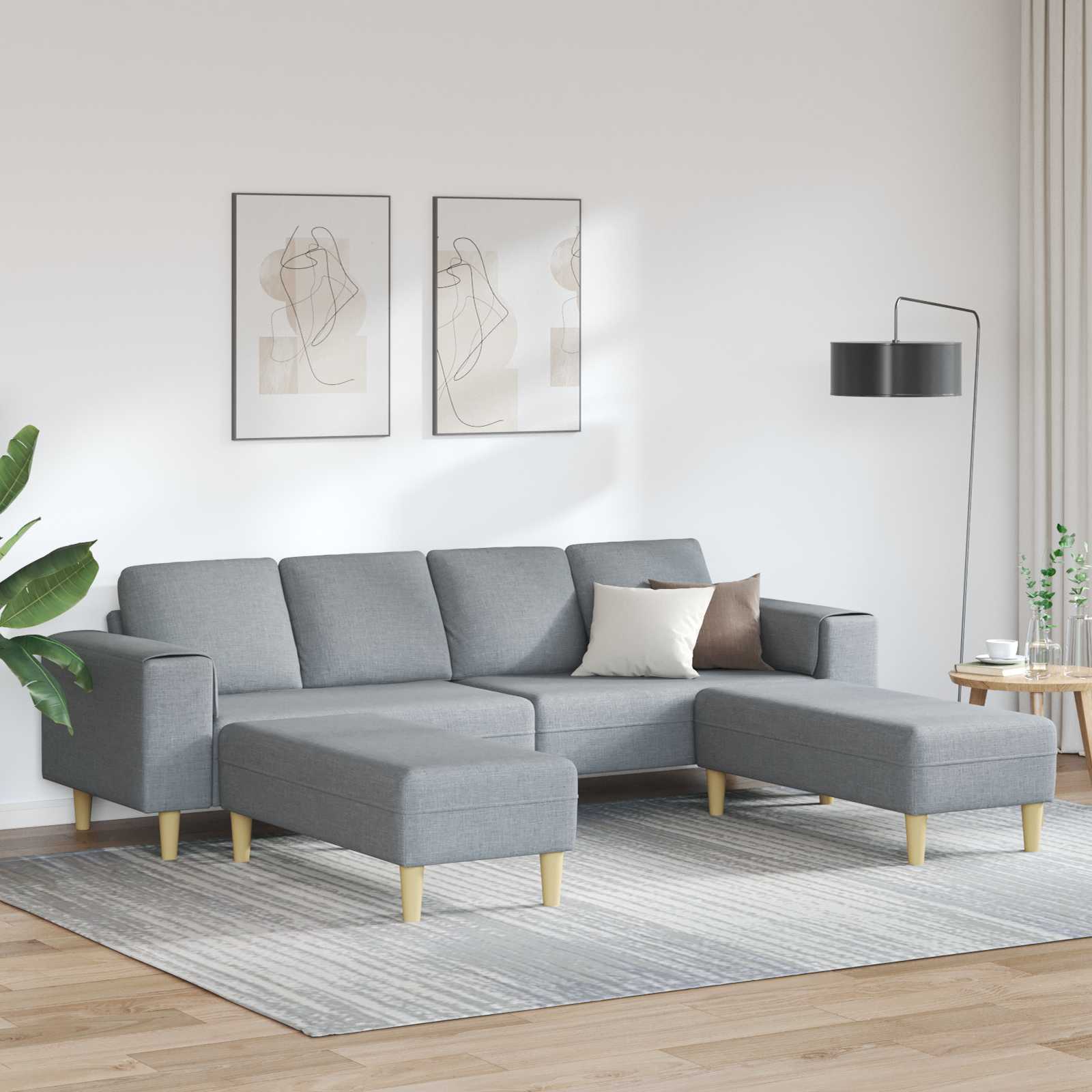 Kauč za dnevni boravak 3 pcs Svijetlo siva Poliester