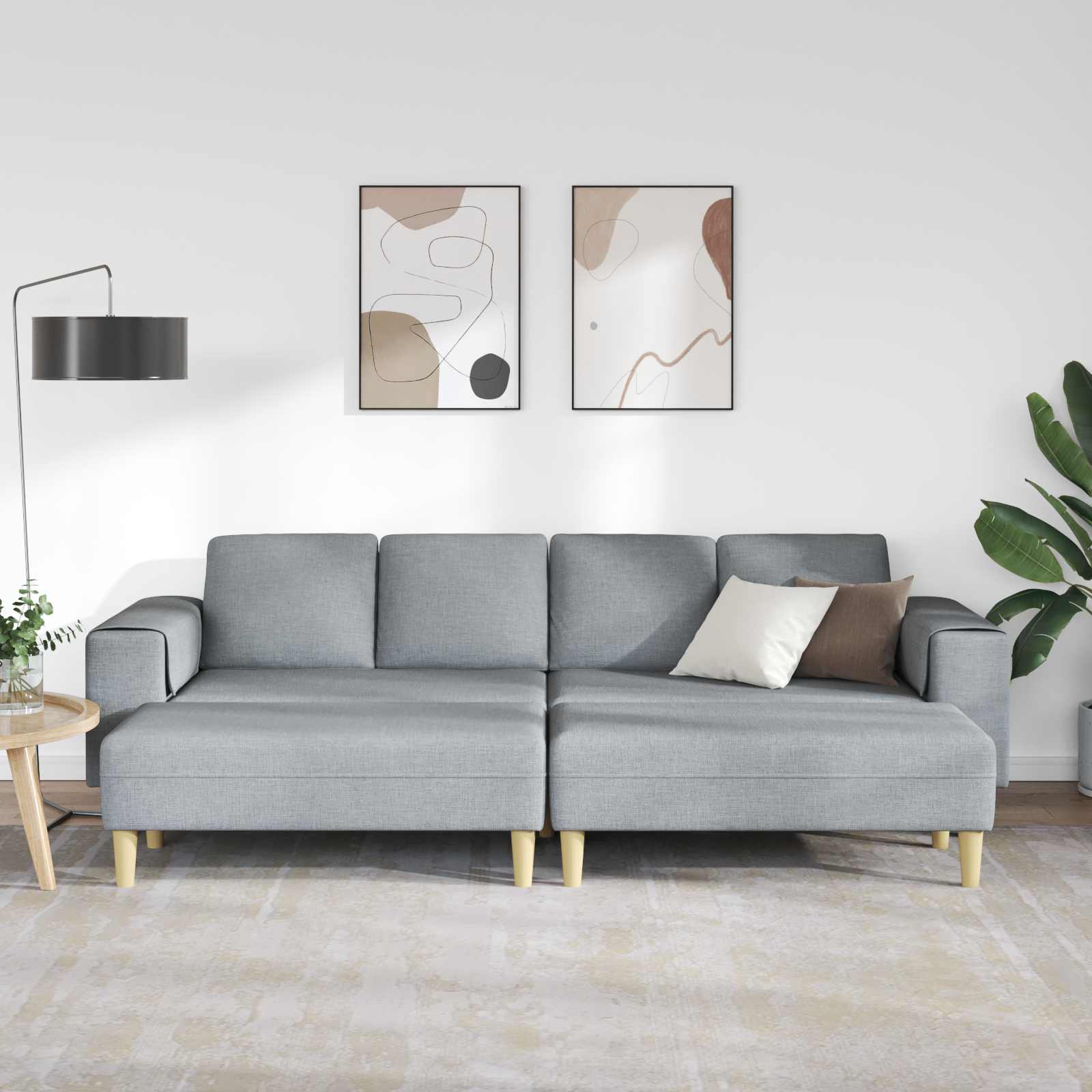 Kauč za dnevni boravak 3 pcs Svijetlo siva Poliester