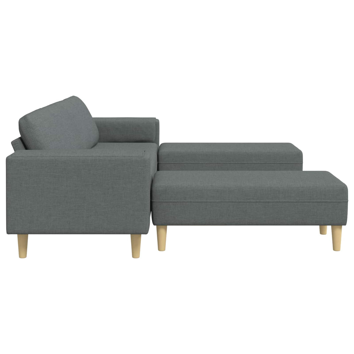 Kauč za dnevni boravak 3 pcs Tamno siva Poliester
