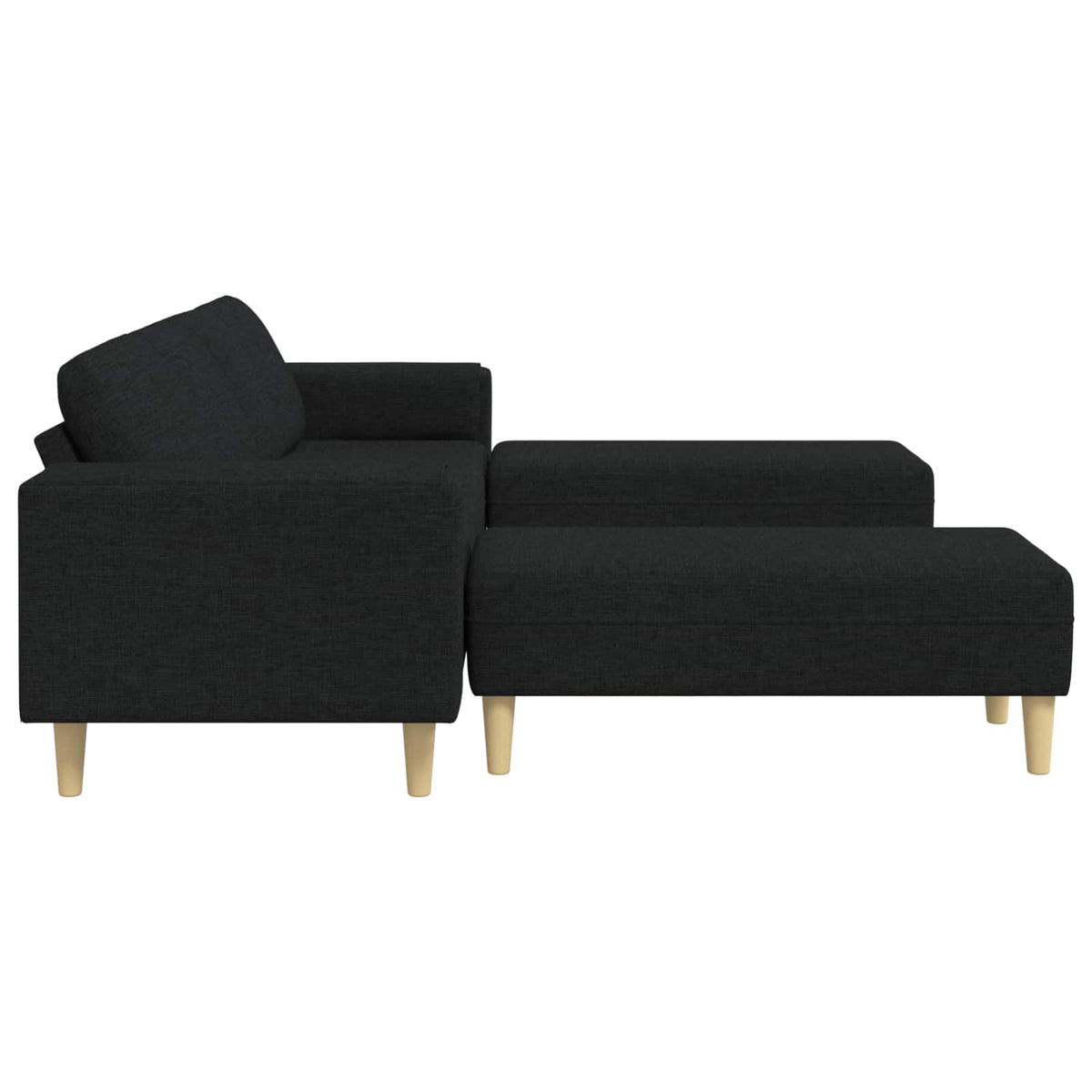 Kauč za dnevni boravak 3 pcs Crna Poliester