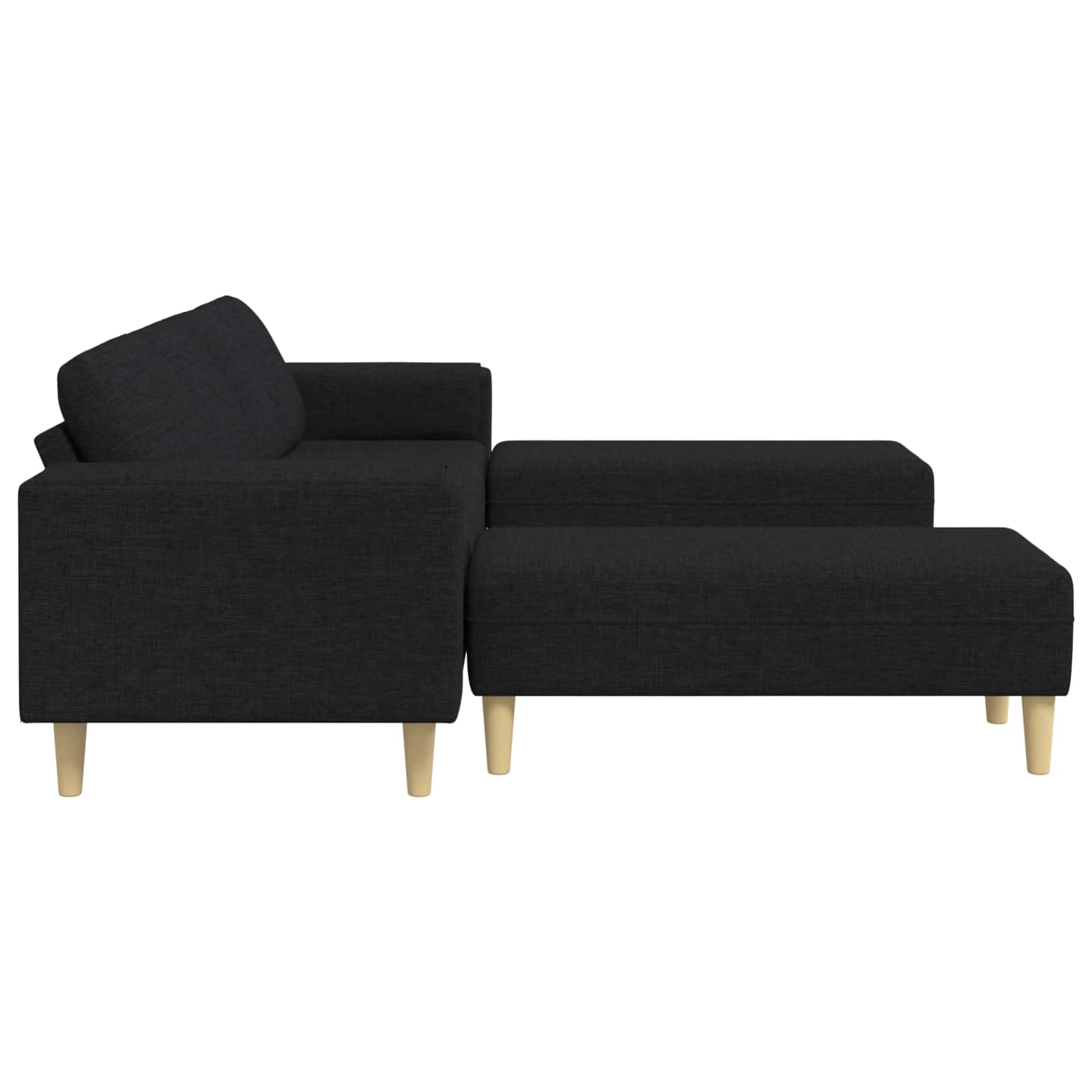 Kauč za dnevni boravak 3 pcs Crna Poliester