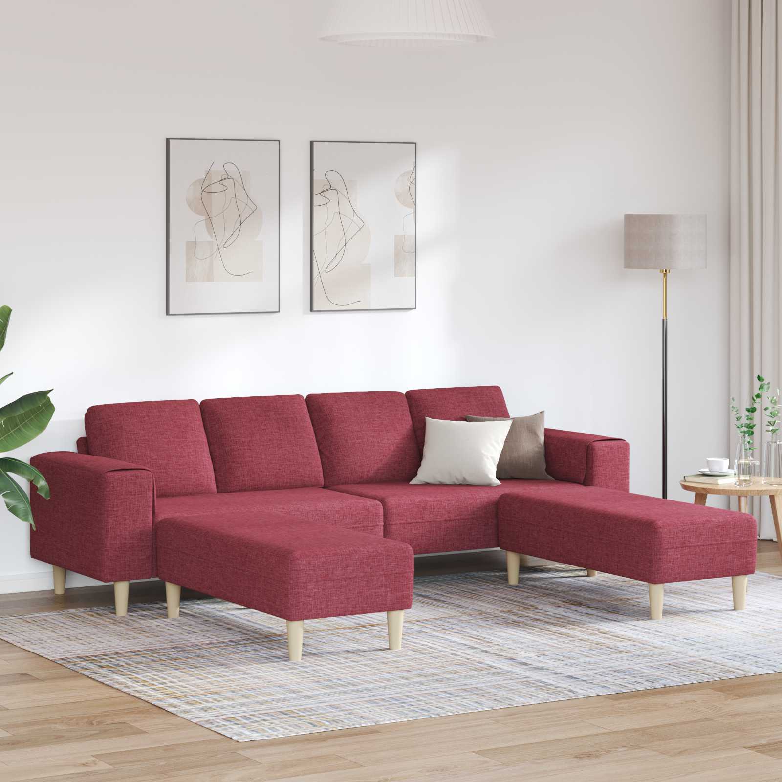 Kauč za dnevni boravak 3 pcs Vinska crvena 250 x 188 x 76 cm