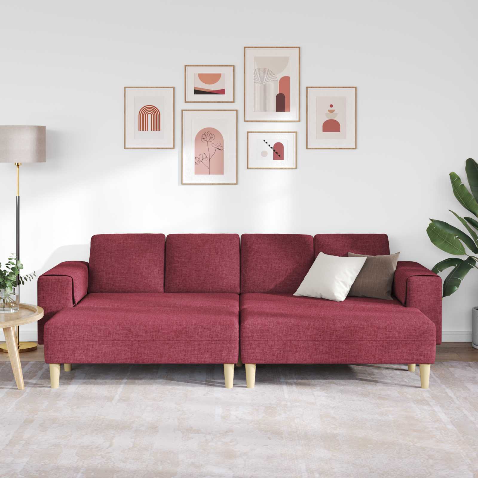 Kauč za dnevni boravak 3 pcs Vinska crvena 250 x 188 x 76 cm