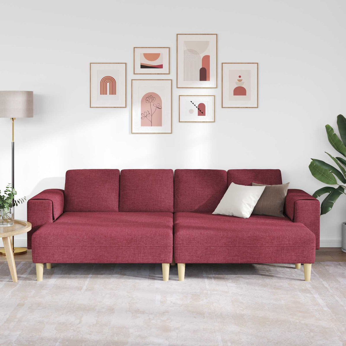 Kauč za dnevni boravak 3 pcs Vinska crvena 250 x 188 x 76 cm