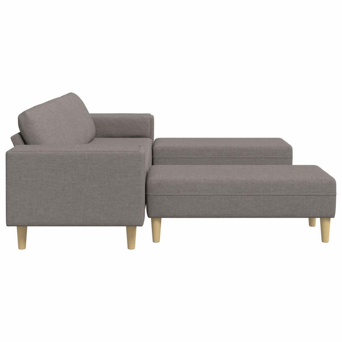 Kauč za dnevni boravak 3 pcs Sivo-smeđa Poliester
