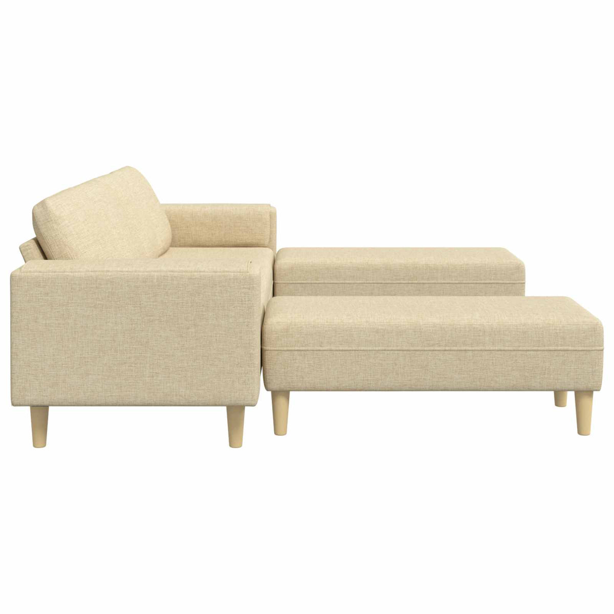 Kauč za dnevni boravak 3 pcs Krema Poliester