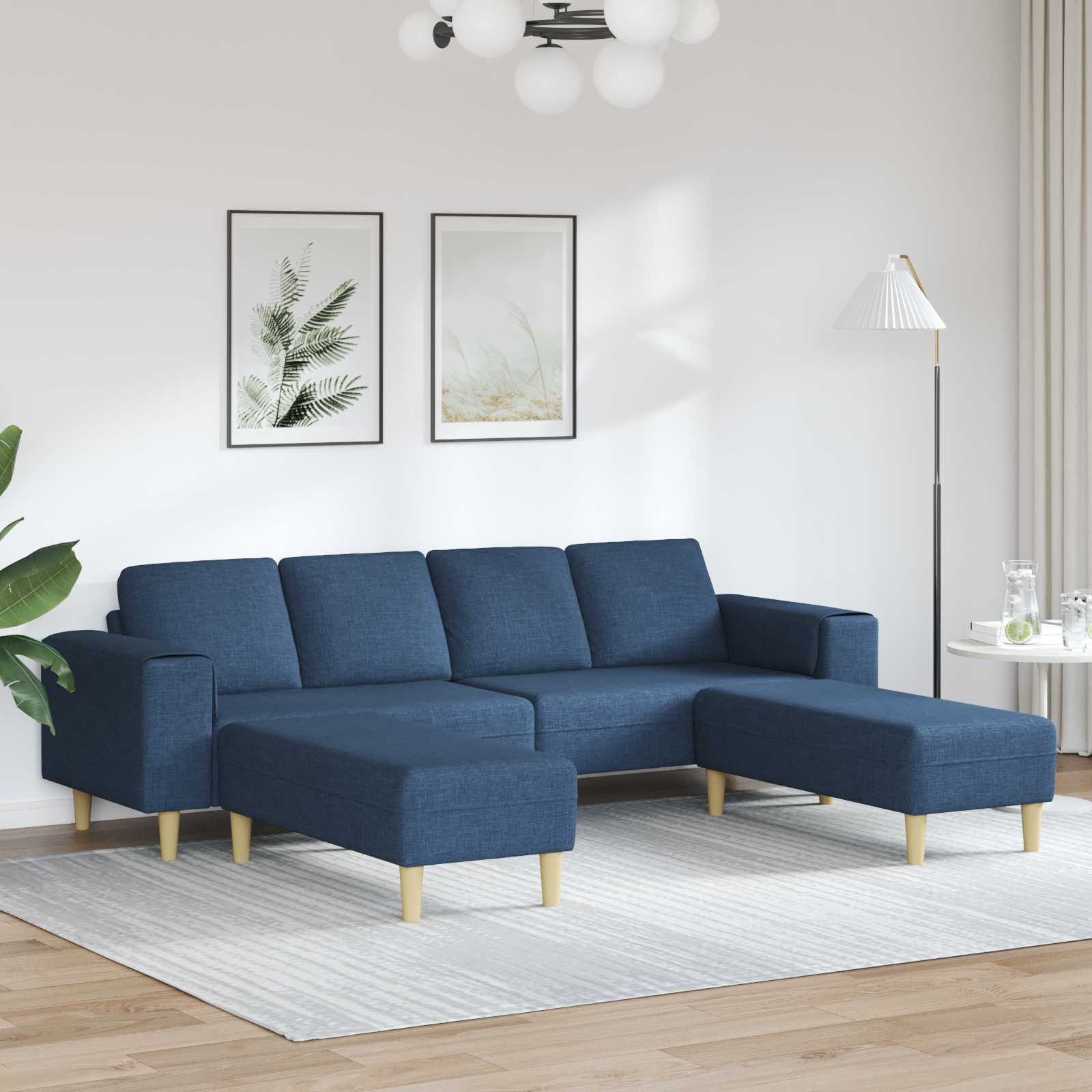Kauč za dnevni boravak 3 pcs Plava Poliester