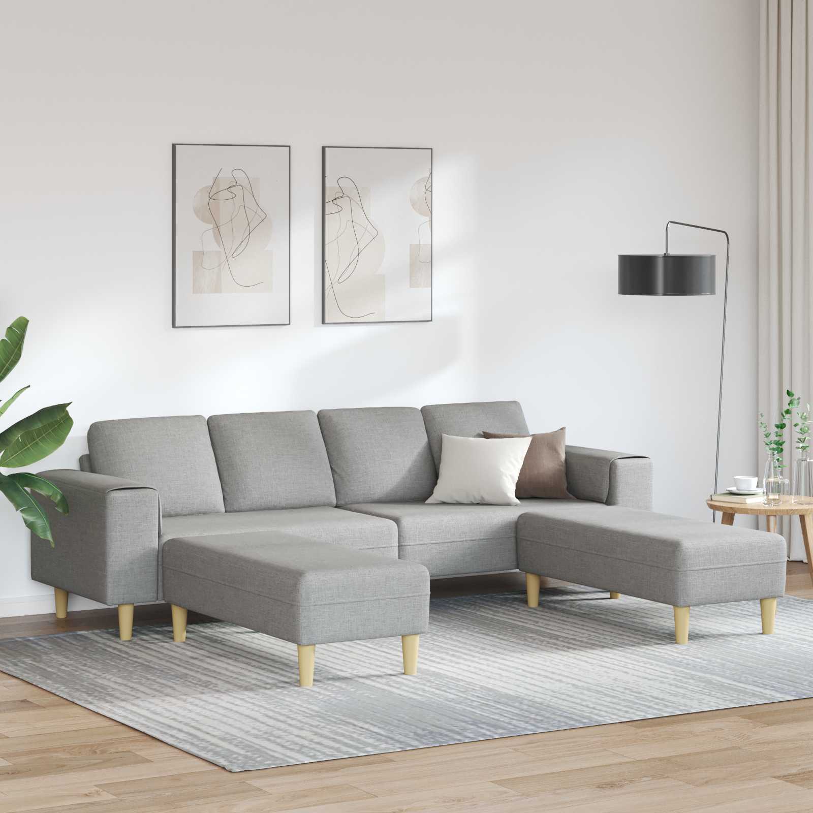 Kauč za dnevni boravak 3 pcs Oblačnosiva 250 x 188 x 76 cm