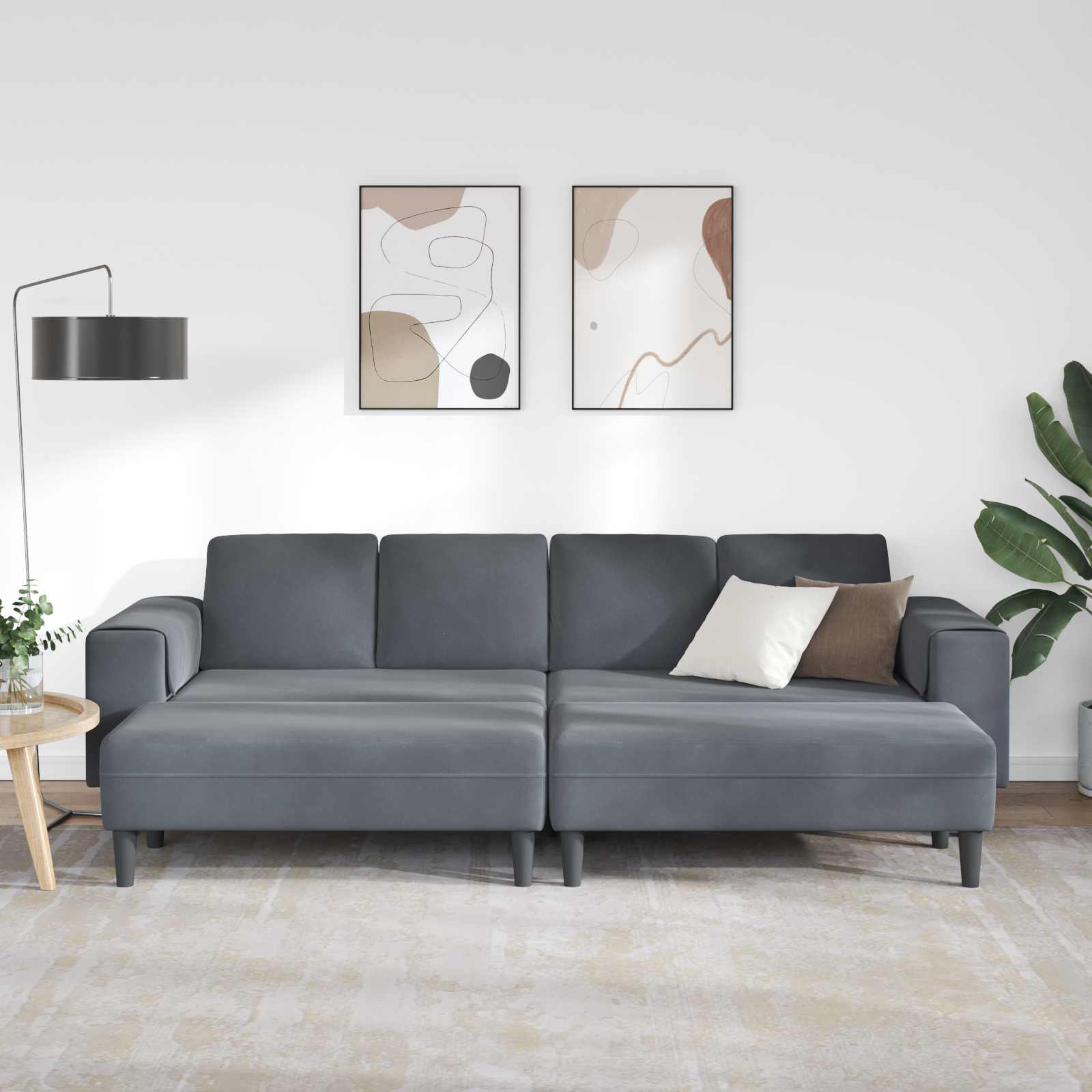 Kauč za dnevni boravak 3 pcs Tamno siva 250 x 188 x 76 cm