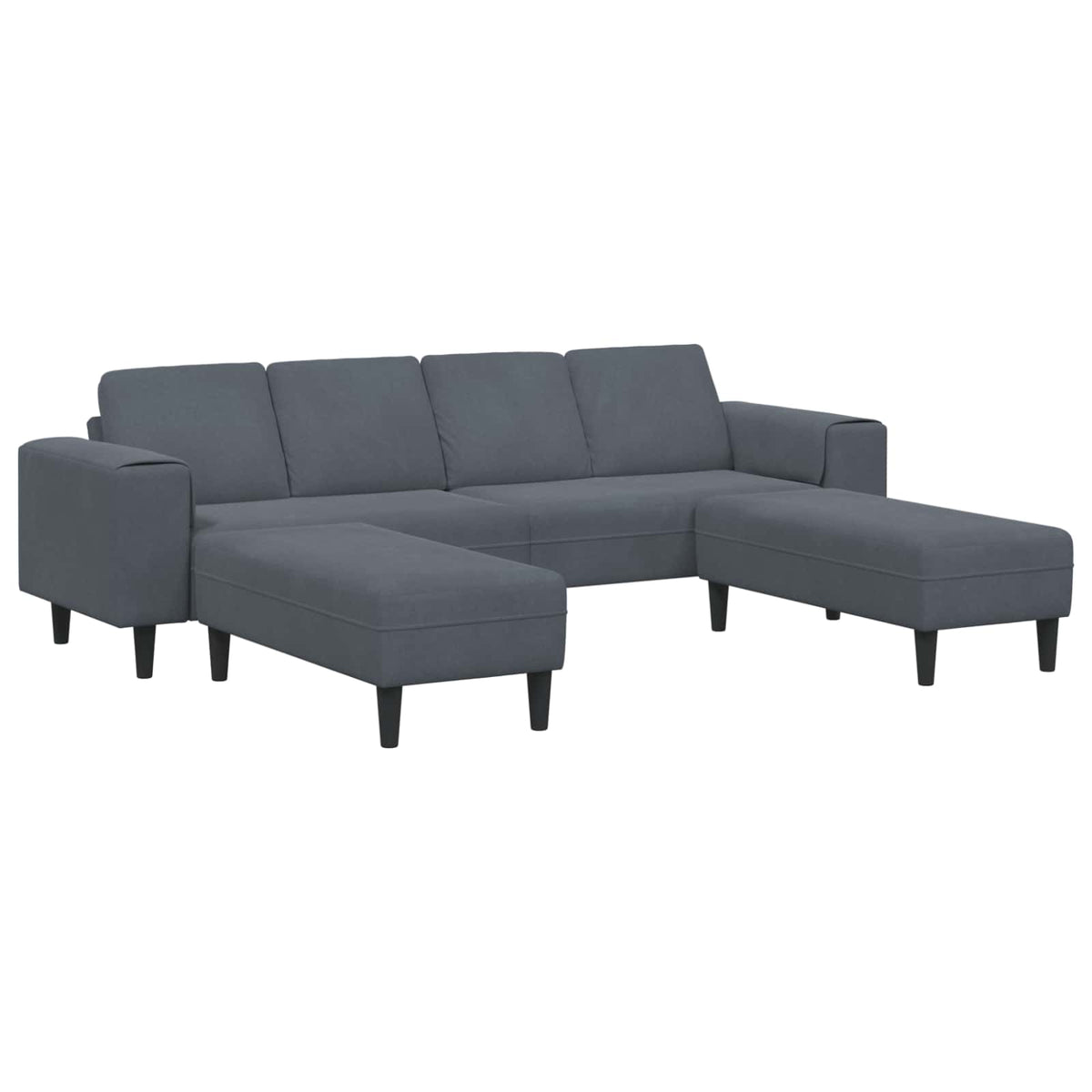 Kauč za dnevni boravak 3 pcs Tamno siva 250 x 188 x 76 cm