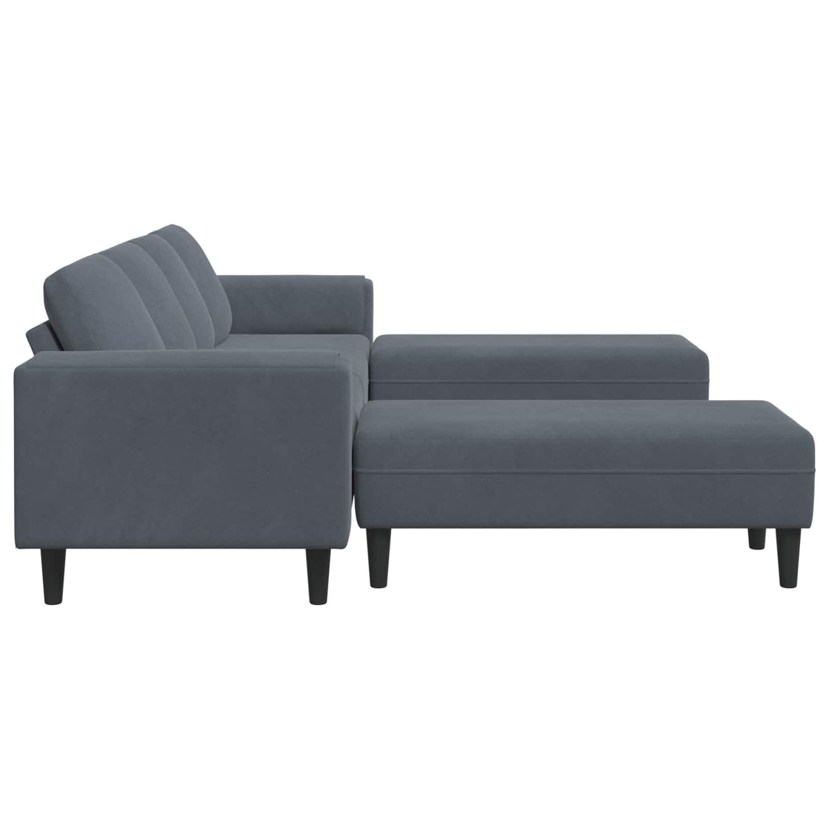 Kauč za dnevni boravak 3 pcs Tamno siva 250 x 188 x 76 cm
