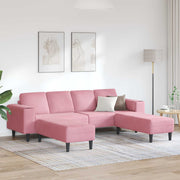 Kauč za dnevni boravak 3 pcs Ružičasta 250 x 188 x 76 cm