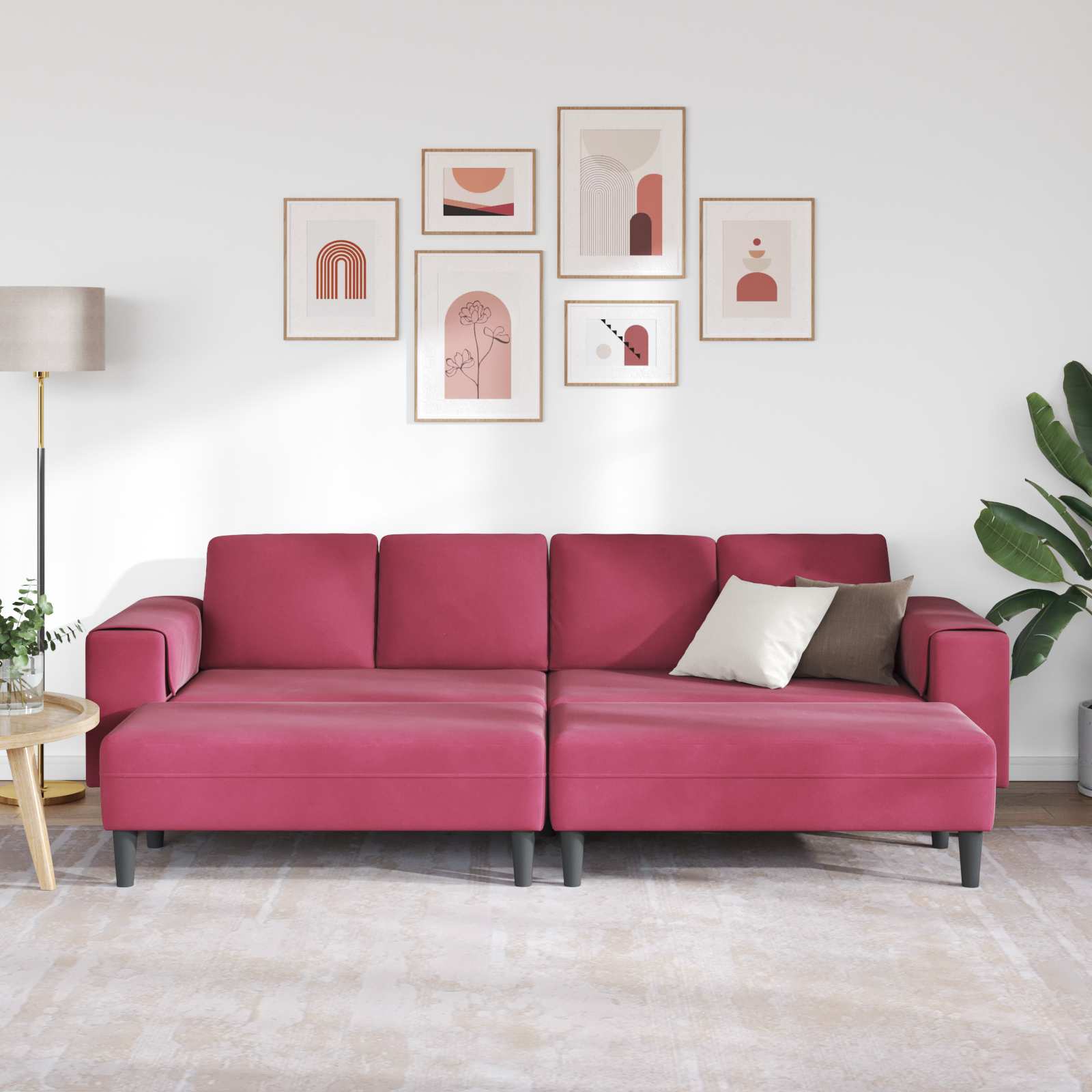 Kauč za dnevni boravak 3 pcs Vinska crvena 250 x 188 x 76 cm