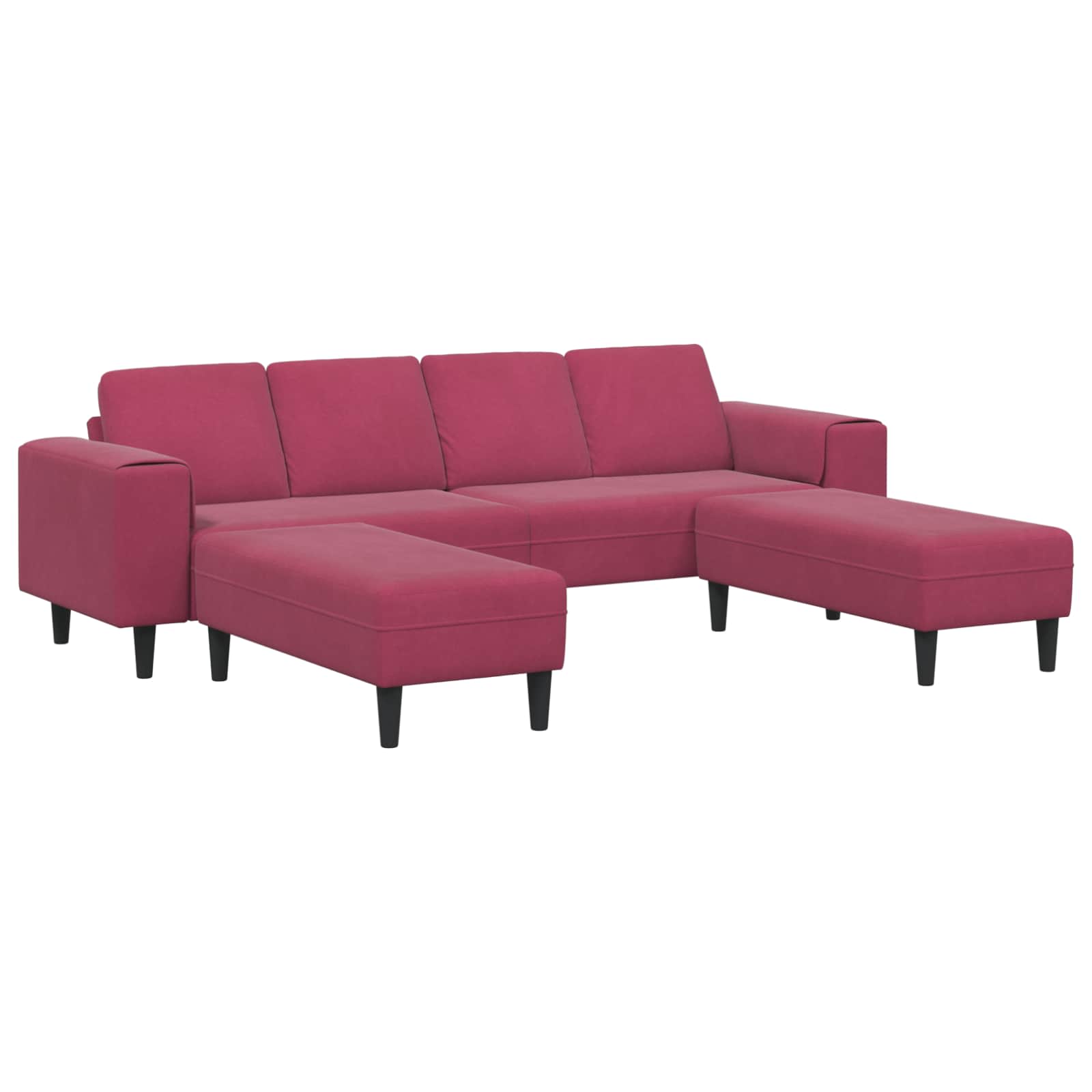 Kauč za dnevni boravak 3 pcs Vinska crvena 250 x 188 x 76 cm