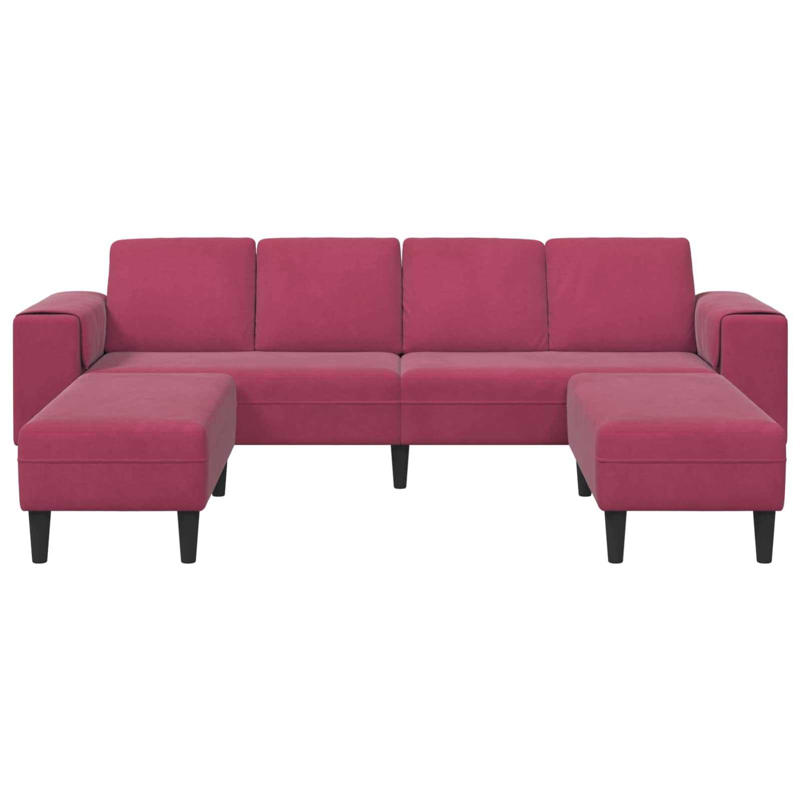 Kauč za dnevni boravak 3 pcs Vinska crvena 250 x 188 x 76 cm