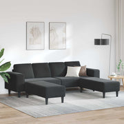 Kauč za dnevni boravak 3 pcs Crna 250 x 188 x 76 cm