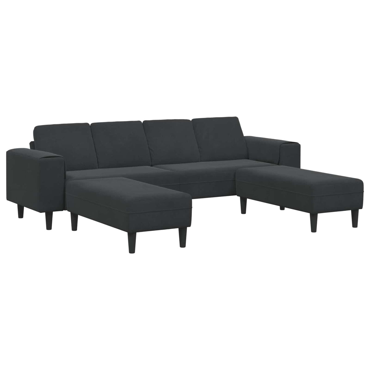 Kauč za dnevni boravak 3 pcs Crna 250 x 188 x 76 cm