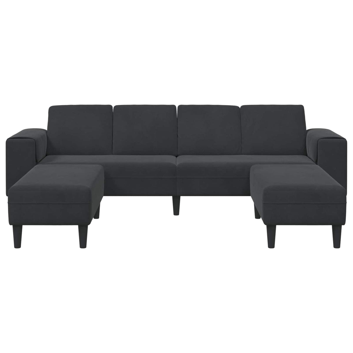 Kauč za dnevni boravak 3 pcs Crna 250 x 188 x 76 cm