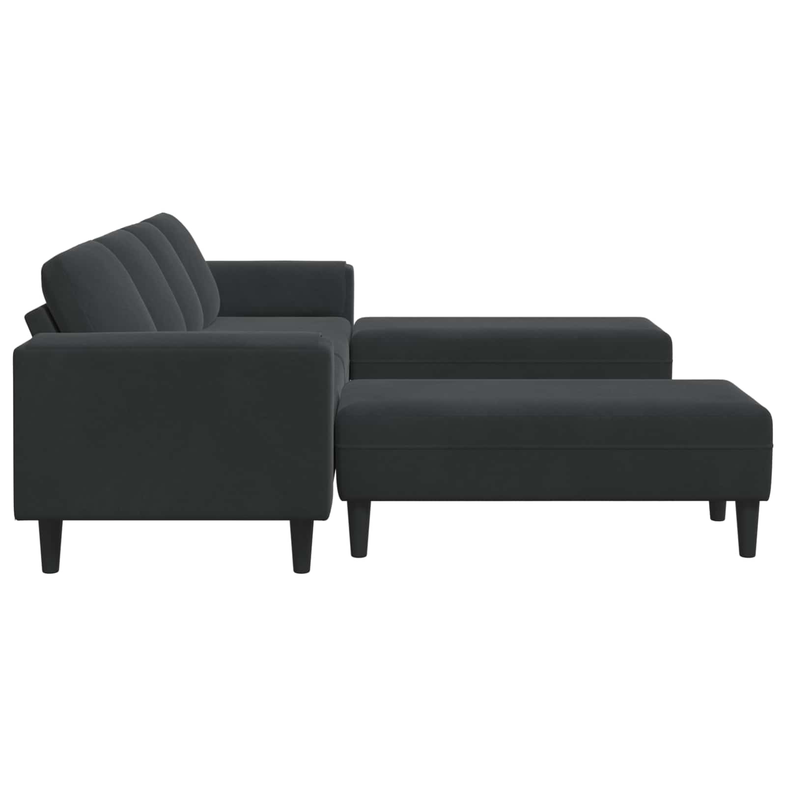 Kauč za dnevni boravak 3 pcs Crna 250 x 188 x 76 cm