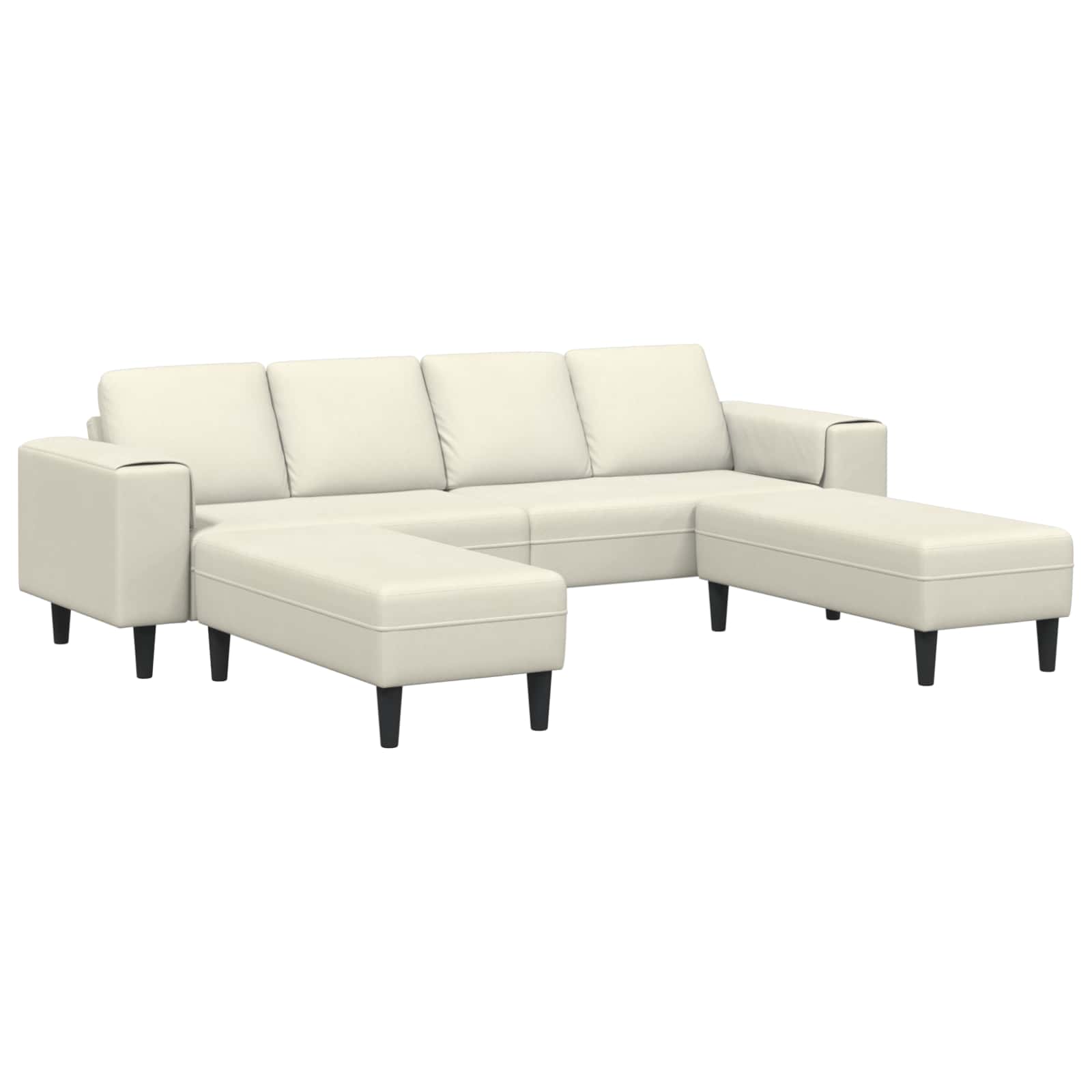 Kauč za dnevni boravak 3 pcs Krema 250 x 188 x 76 cm