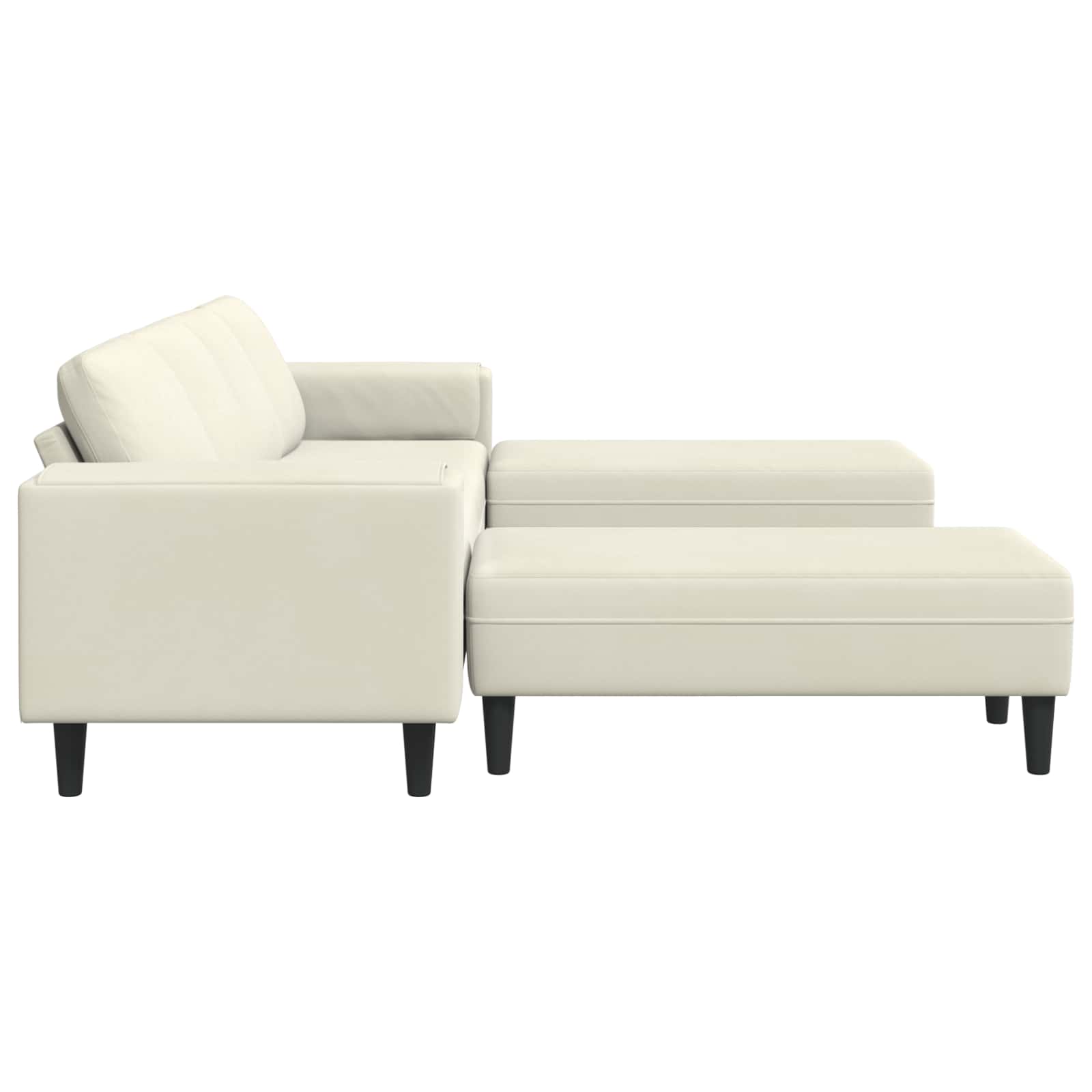 Kauč za dnevni boravak 3 pcs Krema 250 x 188 x 76 cm