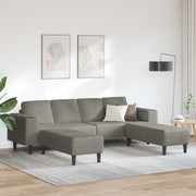 Sofa Svijetlo siva 250 x 188 x 76 cm Kordura tekstil