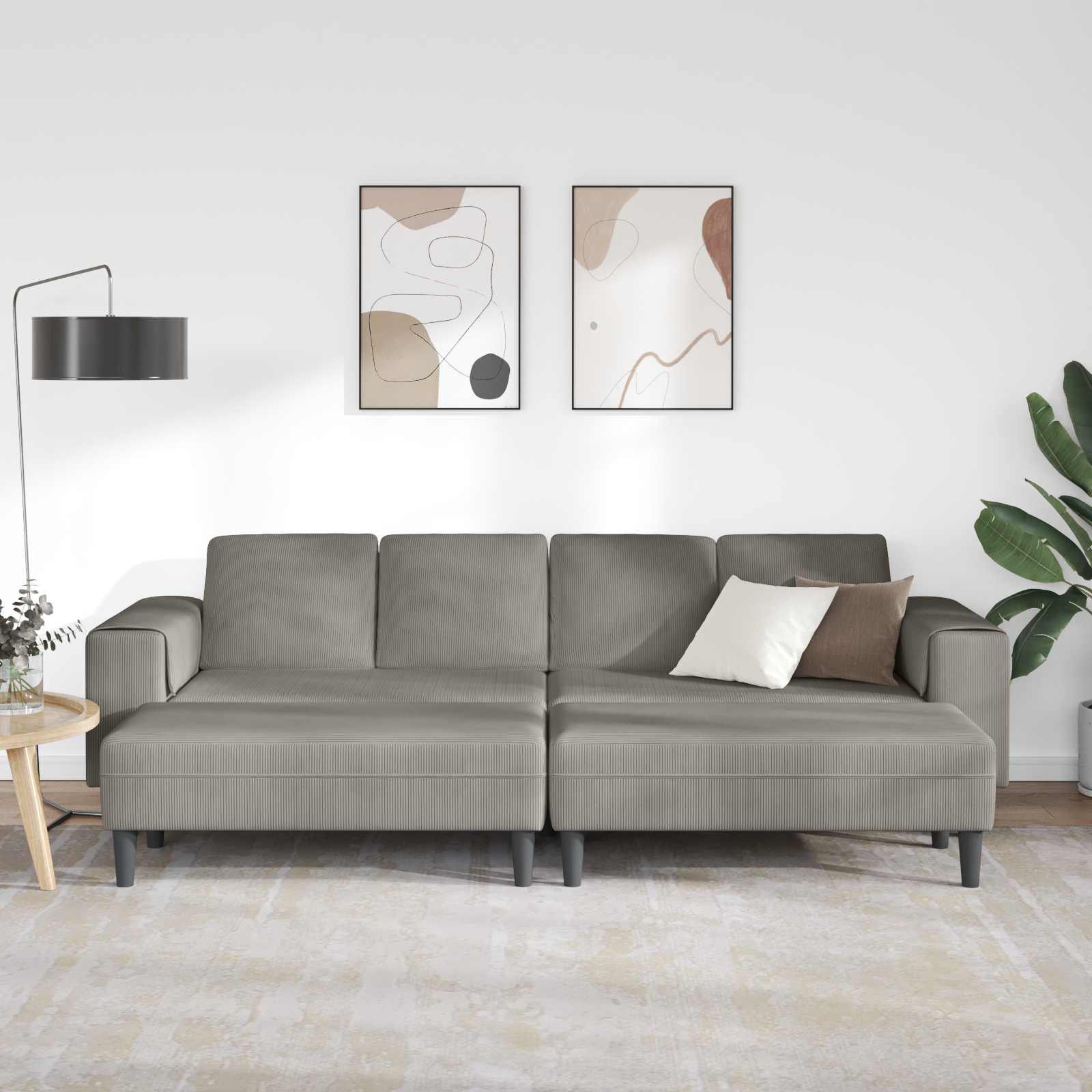 Sofa Svijetlo siva 250 x 188 x 76 cm Kordura tekstil