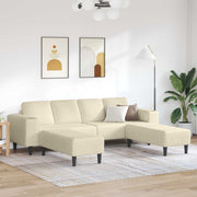Sofa Krema 250 x 188 x 76 cm Kordura tekstil