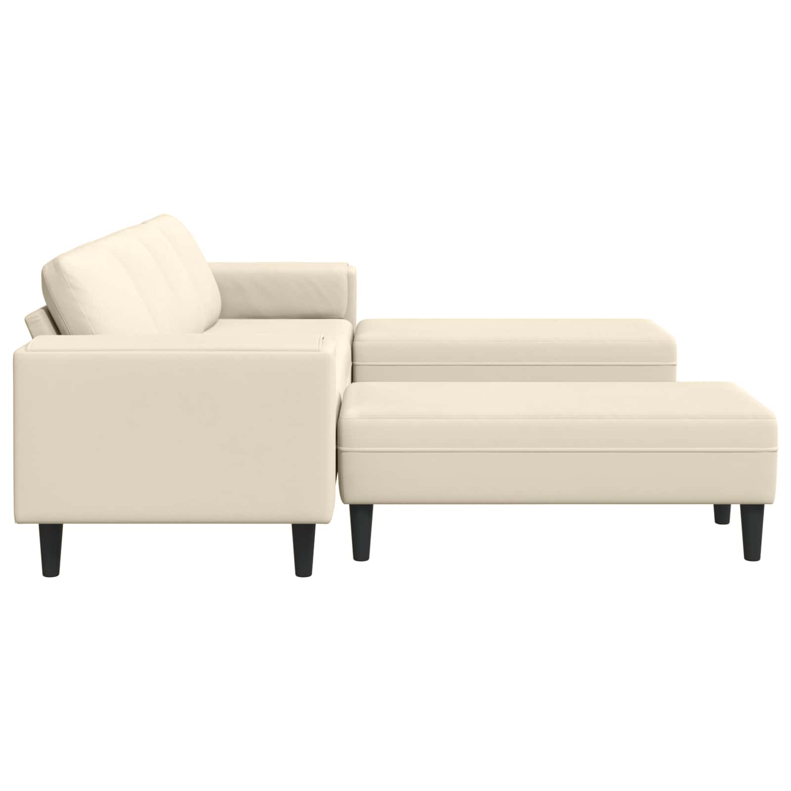Sofa Krema 250 x 188 x 76 cm Kordura tekstil