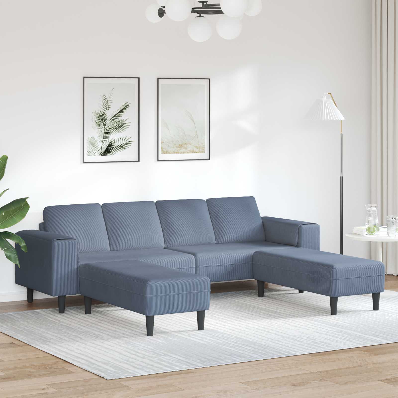 Sofa Plava 250 x 188 x 76 cm Kordura tekstil