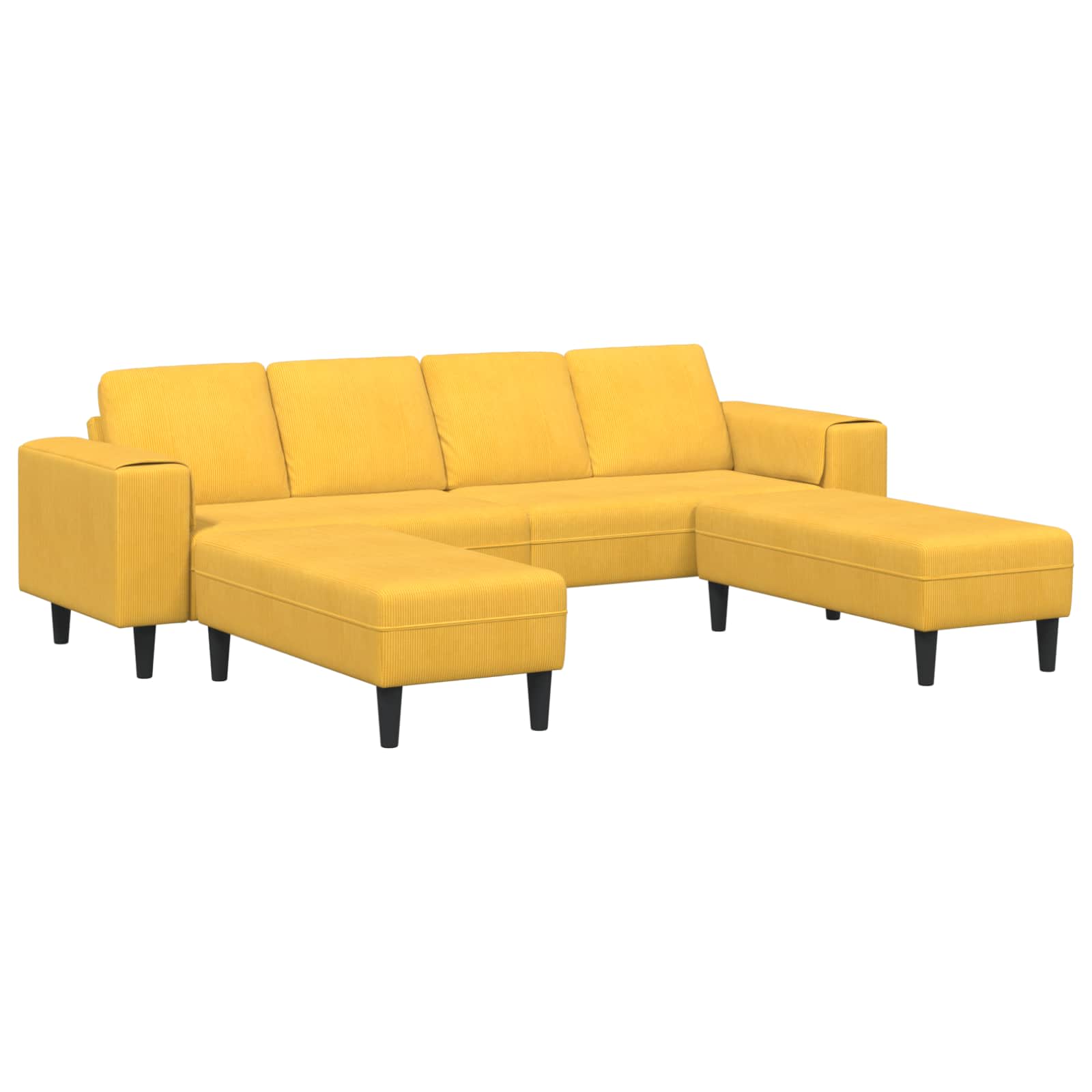 Sofa Svijetlo žuta 250 x 188 x 76 cm Kordura tekstil