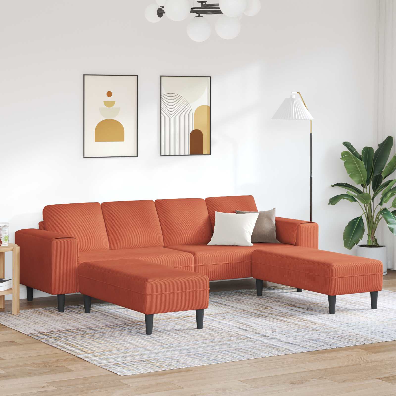 Sofa Crvena narančasta 250 x 188 x 76 cm Kordura tekstil