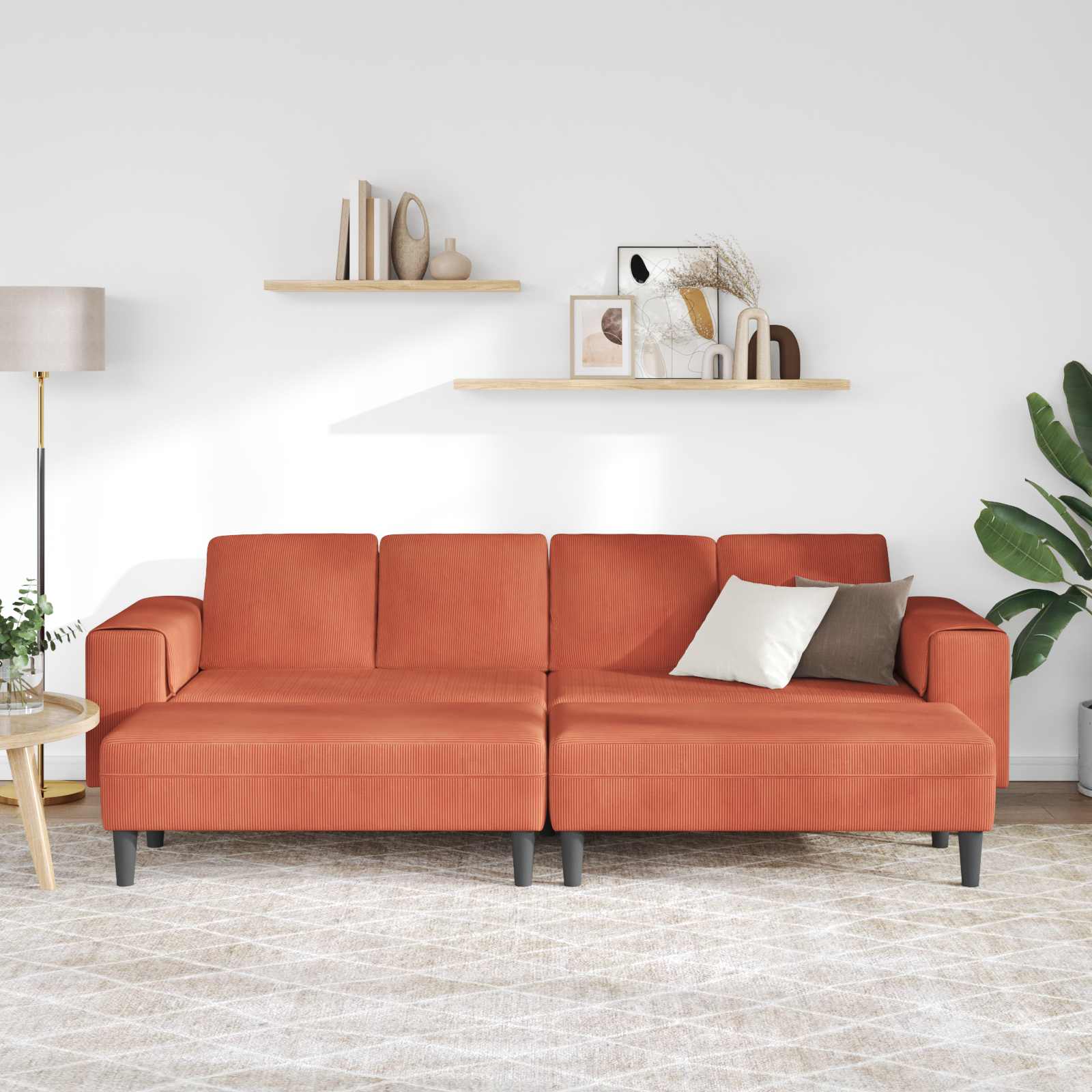 Sofa Crvena narančasta 250 x 188 x 76 cm Kordura tekstil