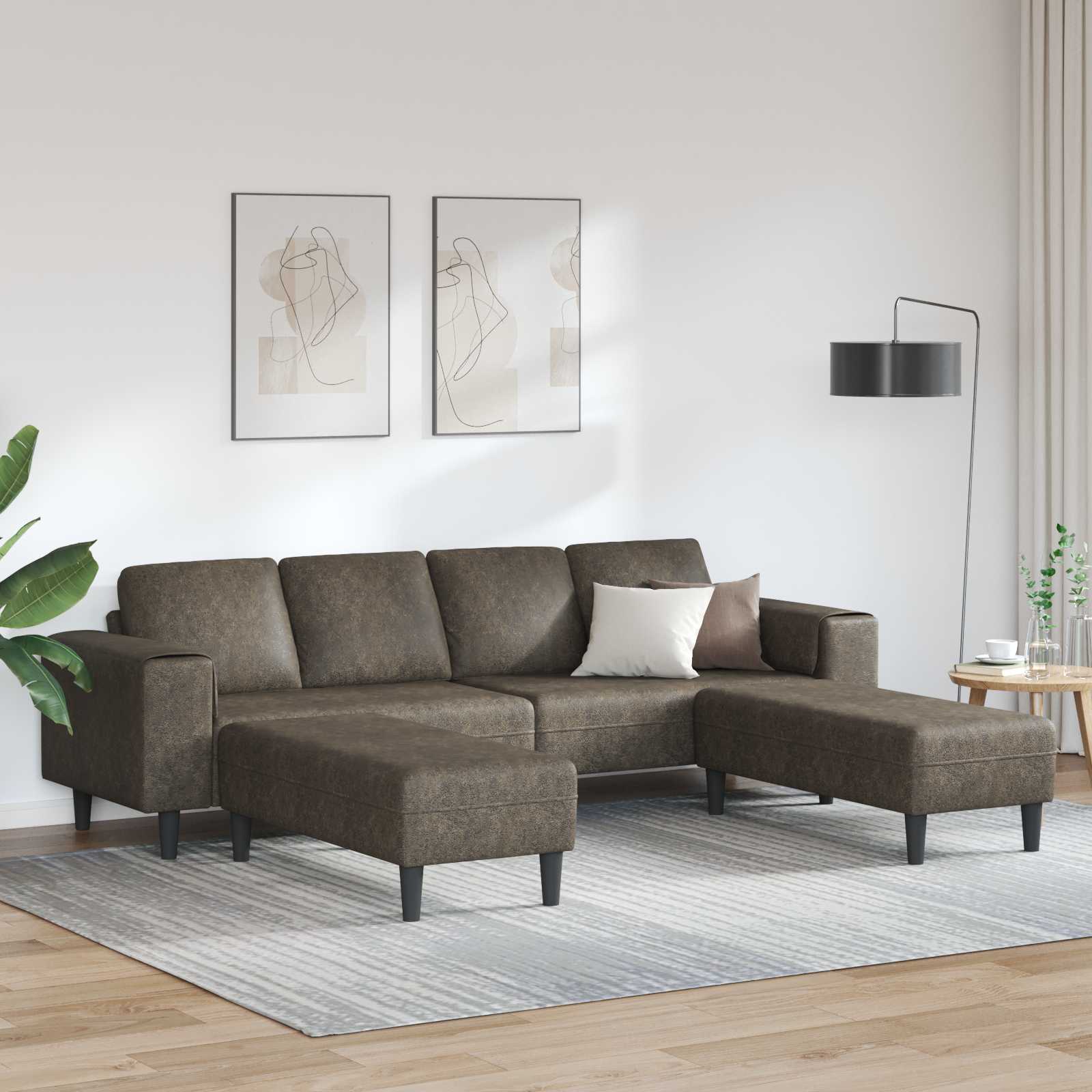 Kauč za dnevni boravak 3 pcs Tamno siva