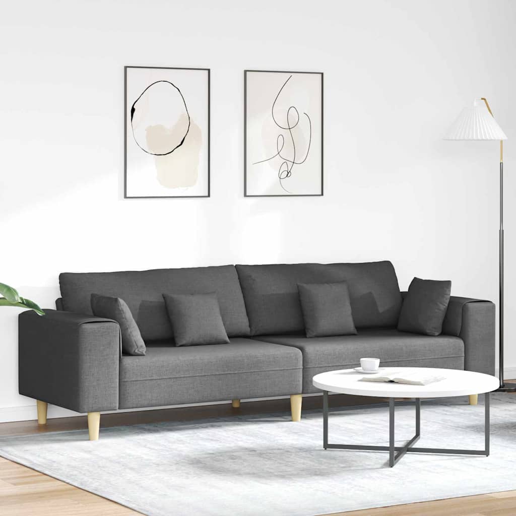 Sofa s jastukom Tamno siva 250 x 77 x 76 cm tkanina