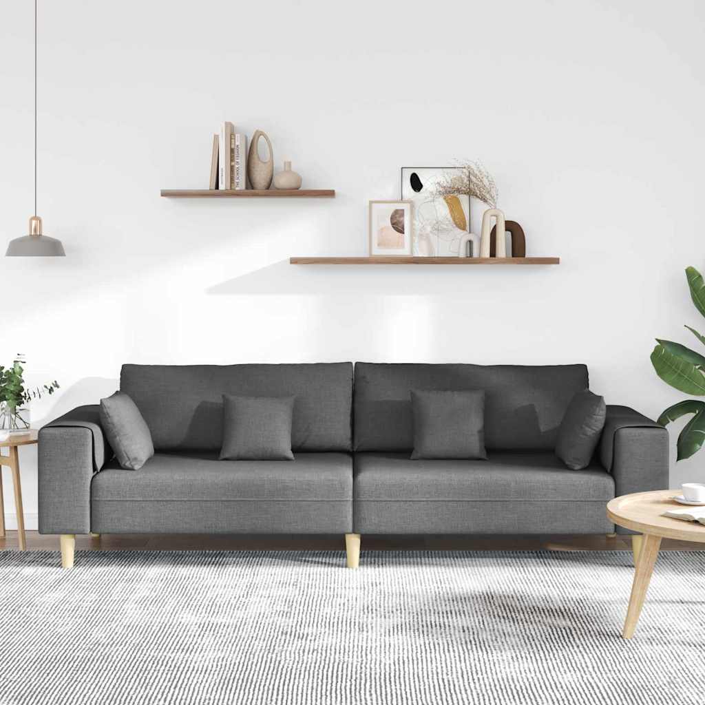 Sofa s jastukom Tamno siva 250 x 77 x 76 cm tkanina
