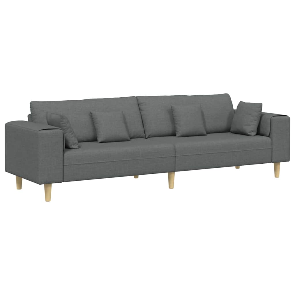 Sofa s jastukom Tamno siva 250 x 77 x 76 cm tkanina