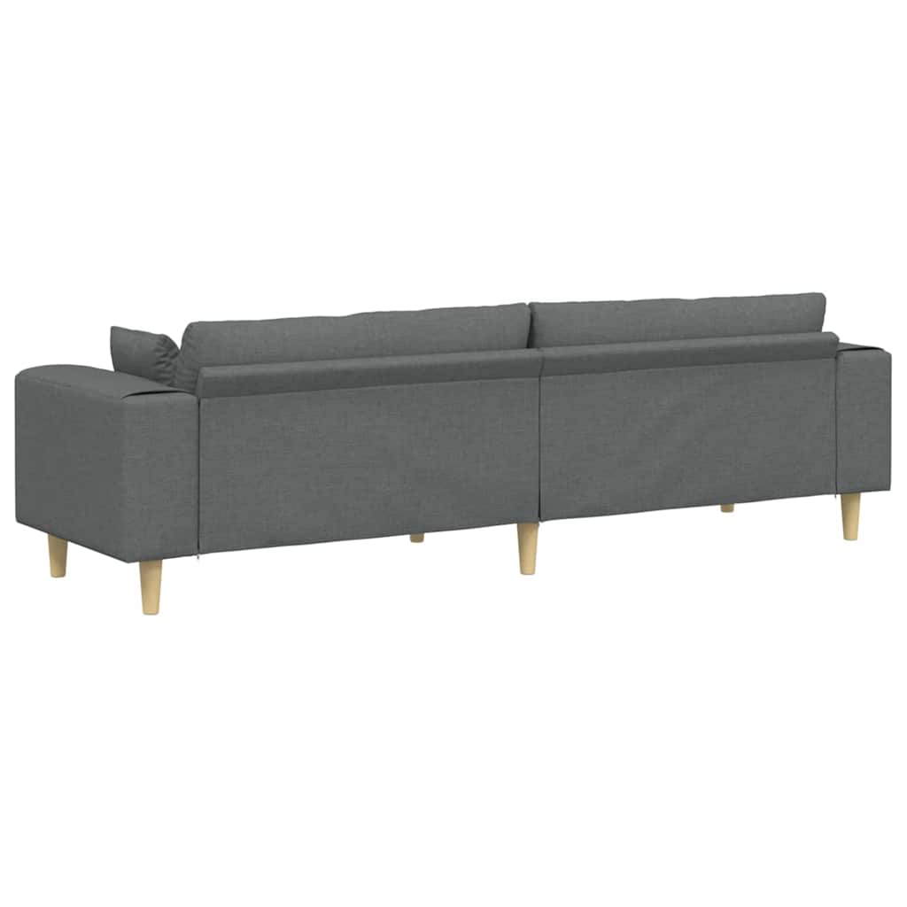 Sofa s jastukom Tamno siva 250 x 77 x 76 cm tkanina