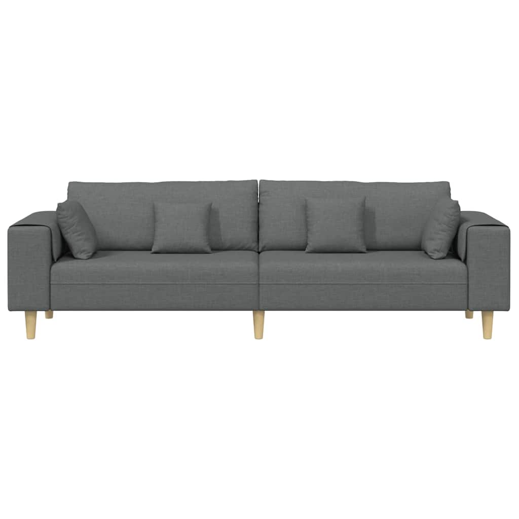 Sofa s jastukom Tamno siva 250 x 77 x 76 cm tkanina