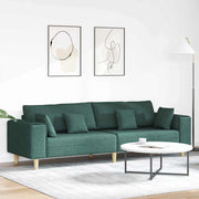 Sofa s jastukom Tamnozelena 250 x 77 x 76 cm tkanina