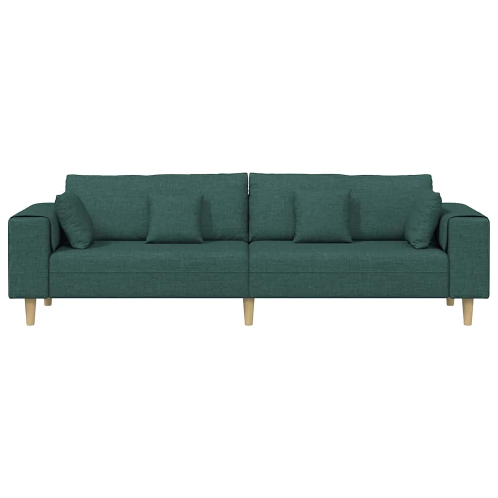 Sofa s jastukom Tamnozelena 250 x 77 x 76 cm tkanina