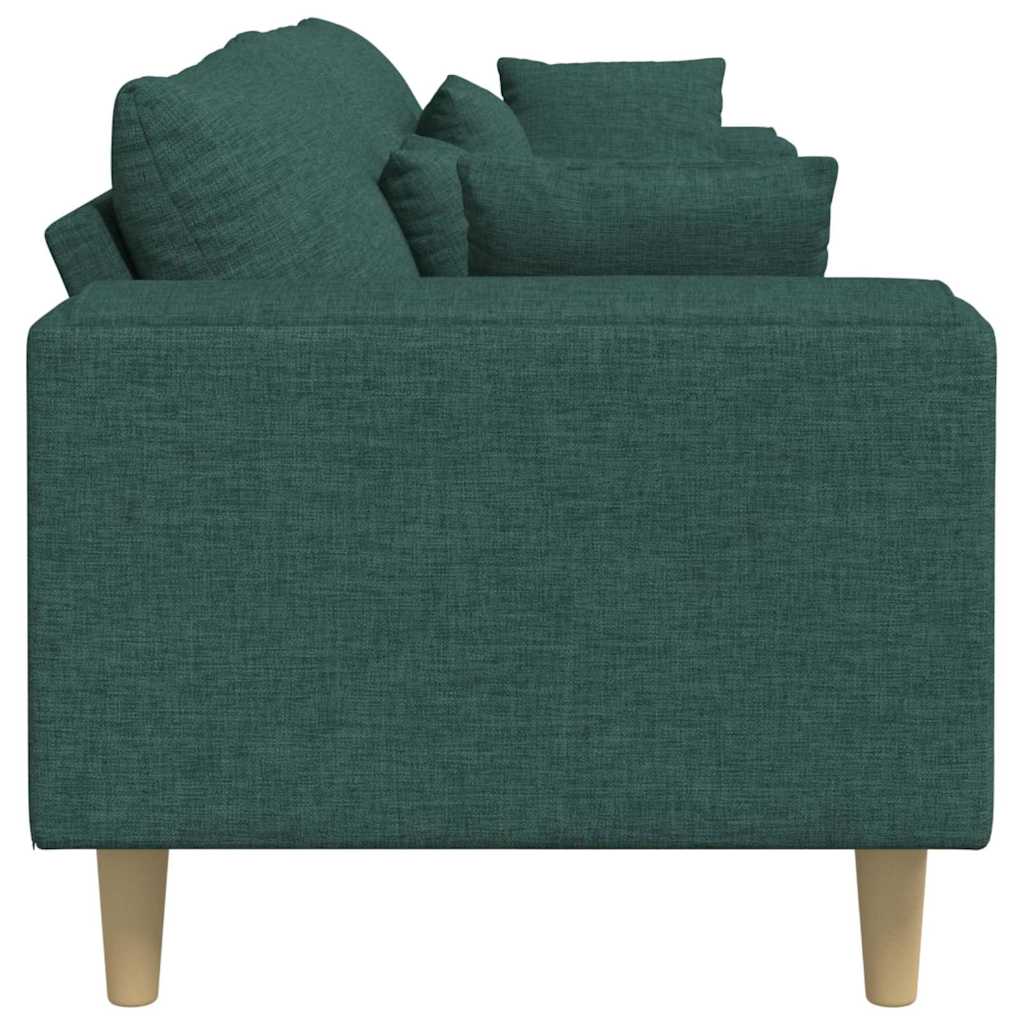 Sofa s jastukom Tamnozelena 250 x 77 x 76 cm tkanina