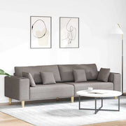 Sofa s jastukom Sivo-smeđa 250 x 77 x 76 cm tkanina