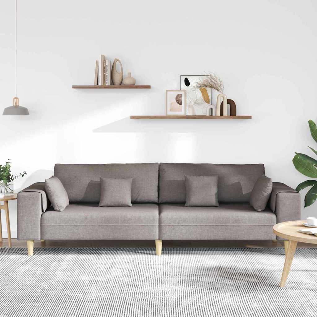 Sofa s jastukom Sivo-smeđa 250 x 77 x 76 cm tkanina